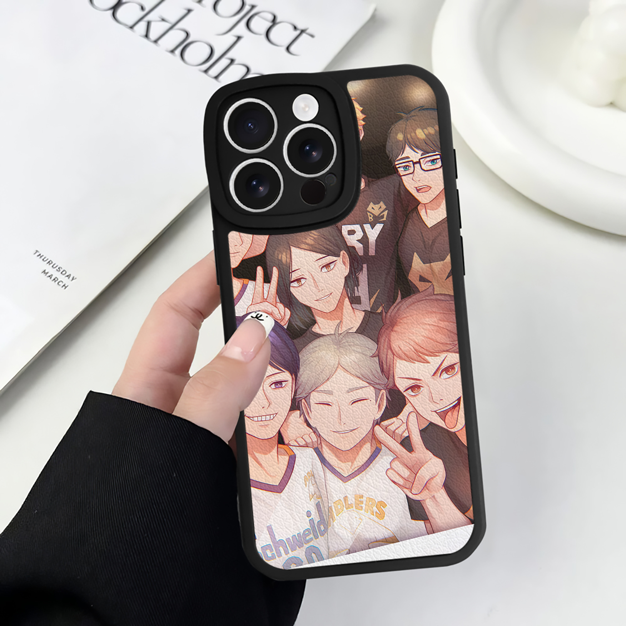 （画像用） ハイキュー!! Haikyu!! 【iPhone 16シリーズ対応】シリコンスマホケース（レザー調） 材質：シリコン